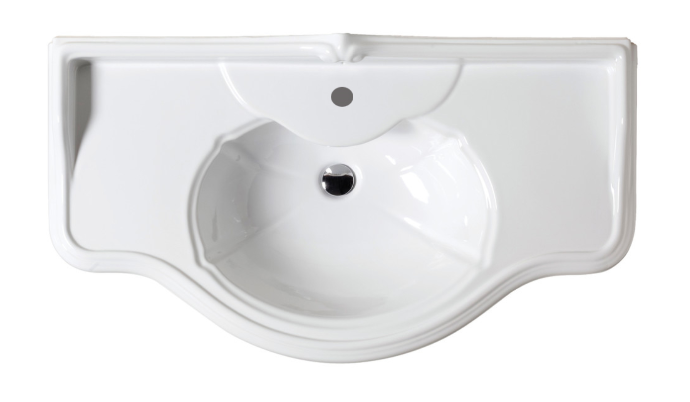 AZZURRA JUBILAEUM раковина со спинкой 112*62см с 1 отв под смеситель, цвет белый AZZURRA JUBILAEUM раковина со спинкой 112*62см с 1 отв под смеситель, цвет белый