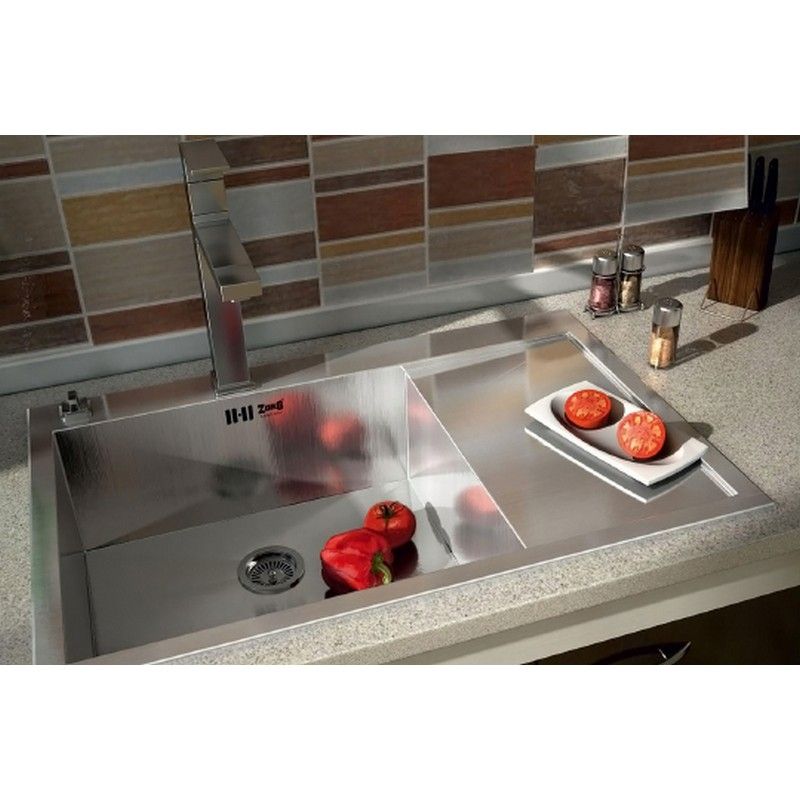 Кухонная мойка ZorG X X-7851-L Матовый хром