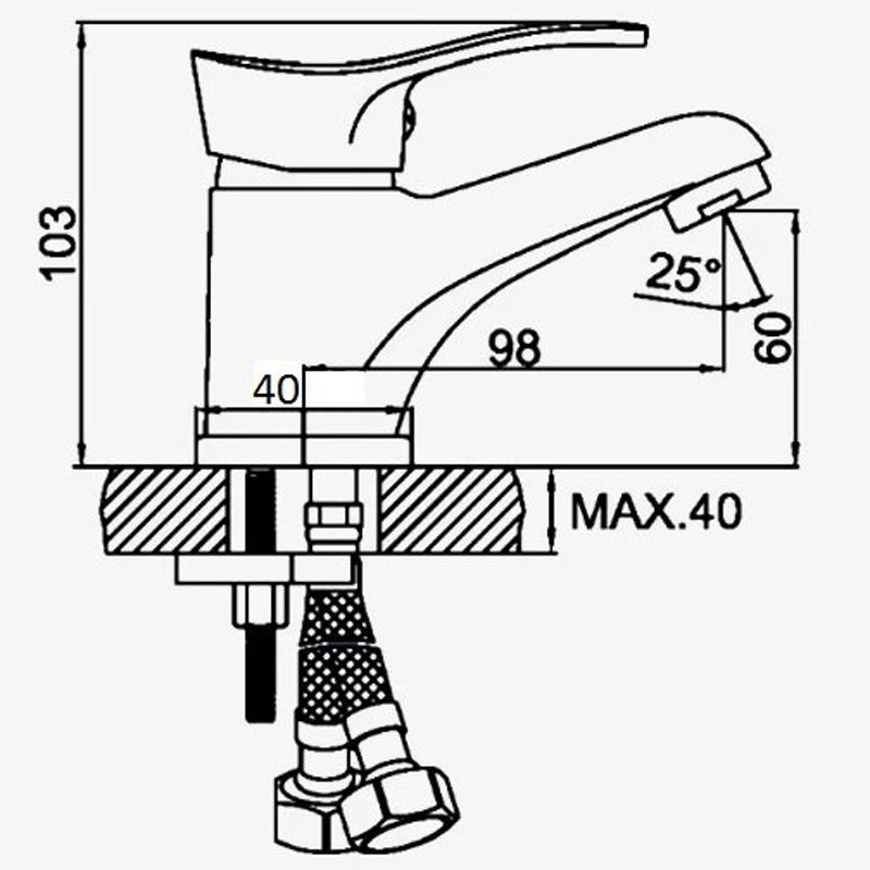 Смеситель для раковины D-Lin D110305, хром