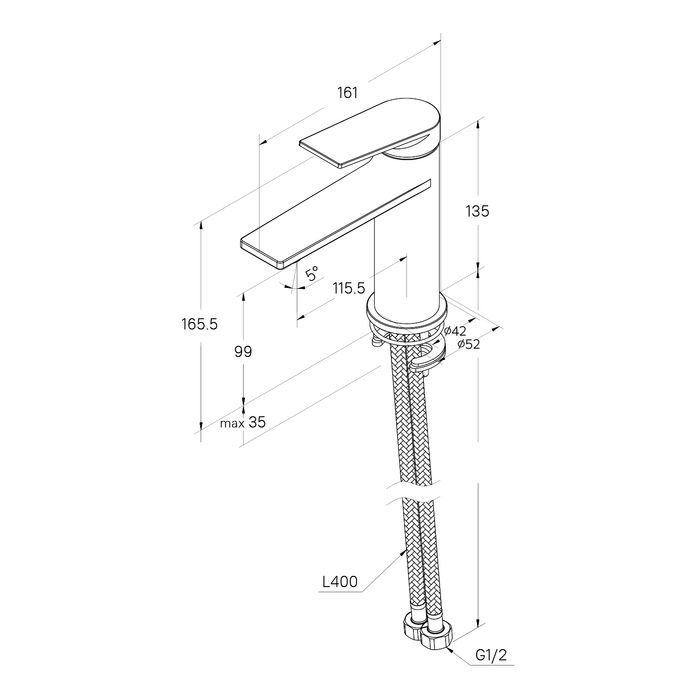 Смеситель для умывальника Milardo Azure глянцевый хром (AZUSB00M01), артикул AZUSB00M01