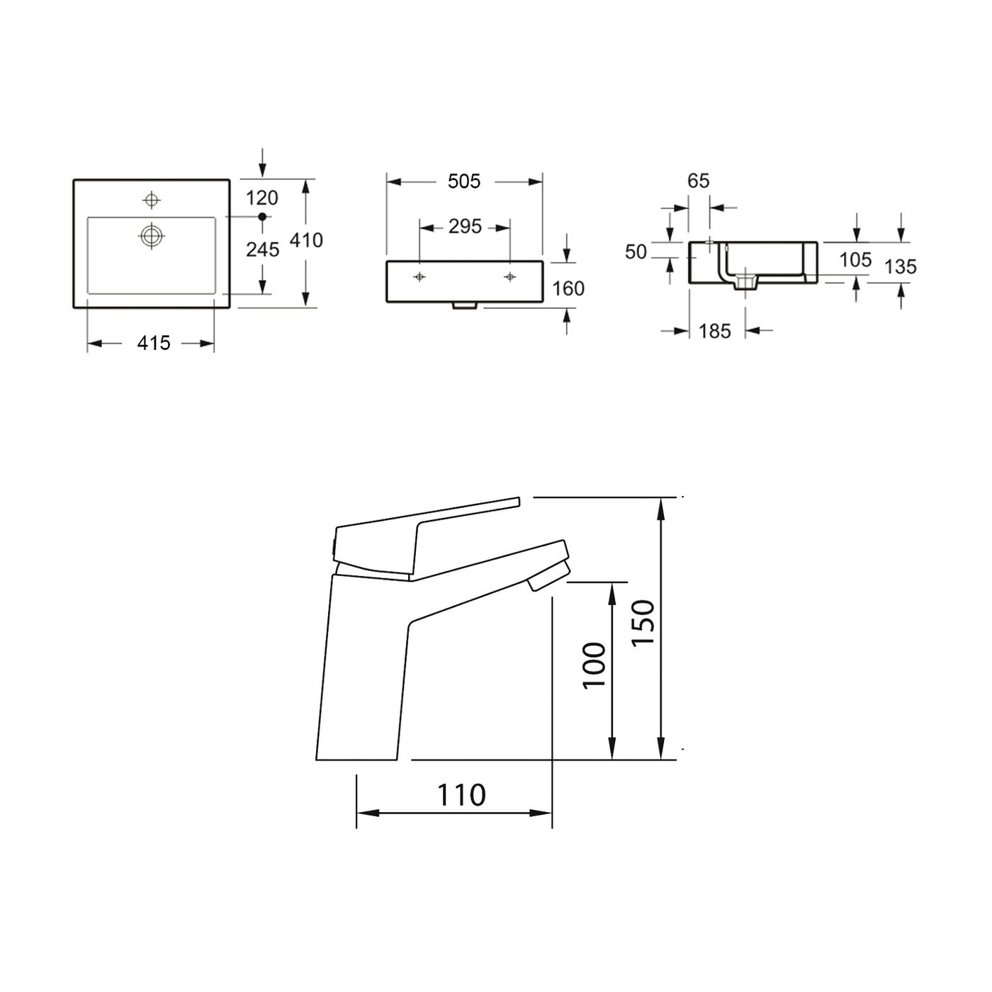Комплект 2 в 1 Lavinia Boho Bathroom Sink 21510283, накладная фарфоровая раковина 50.5 см, смеситель