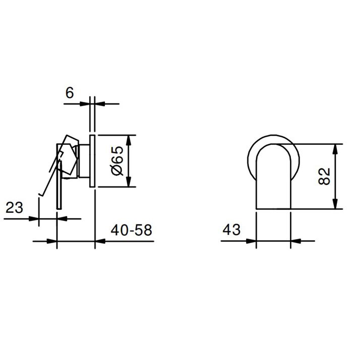 Fantini Mare Смеситель для душа, встраиваемый, на 1 источник, (наружняя часть), цвет: хром