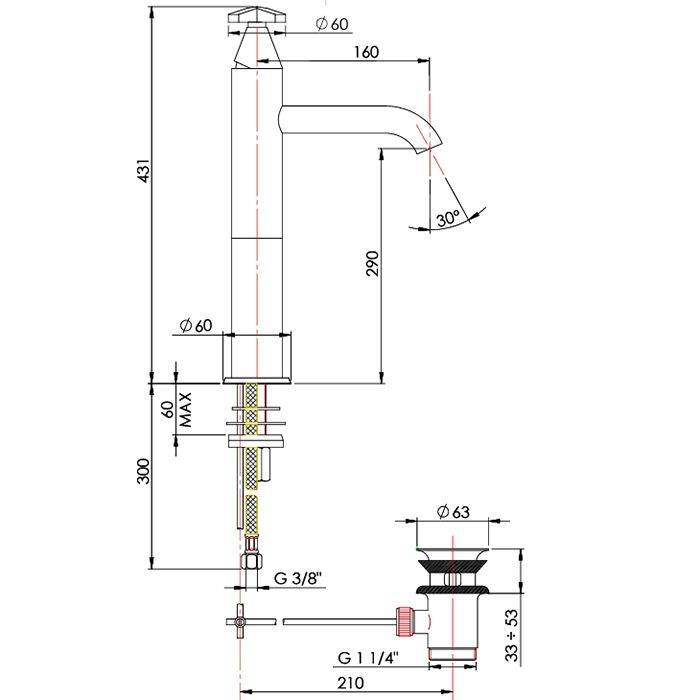 Nicolazzi Star  Смеситель  для раковины однорычажный,с донным клапаном, излив 160 мм, цвет хром, артикул 4882CRA1