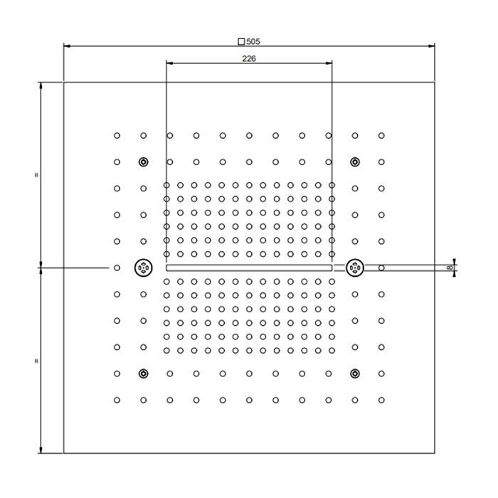 GESSI AFILO Накладная панель 500x500 мм., для душевой системы, встраиваемой в потолок, цвет  Black XL