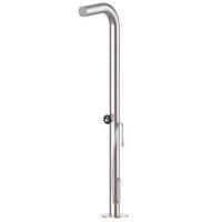 BONGIO Душевая стойка напольная, с смесителем, верхним душем и душем для ног, в комплекте с встраиваемой частью, цвет нержавейка/ручка черный матовый