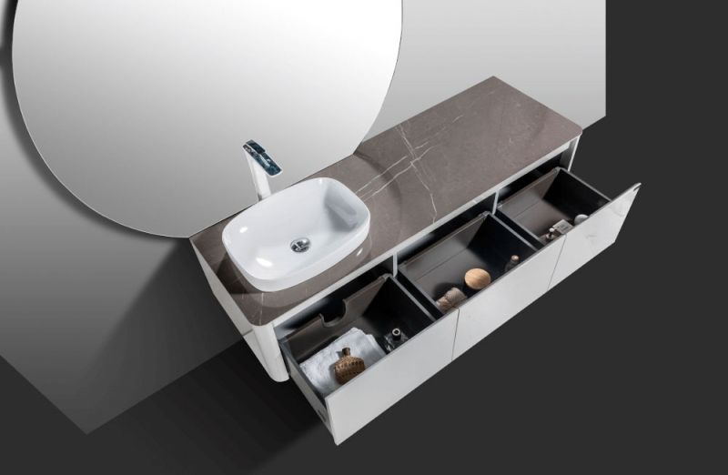 Комплект мебели для ванной Black&White Universe U915.1600 подвесной Серый Белый