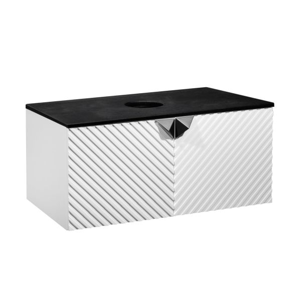 Тумба Runo Андорра 70 белый матовый/чёрный подвесная под накладной умывальник (00-00004645)