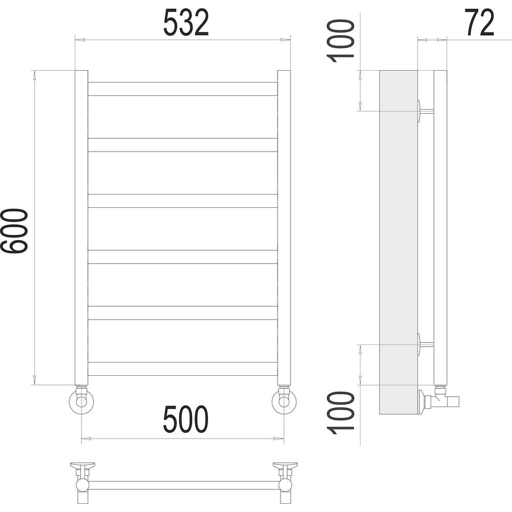 Полотенцесушитель водяной Terminus Аврора П6 50х60
