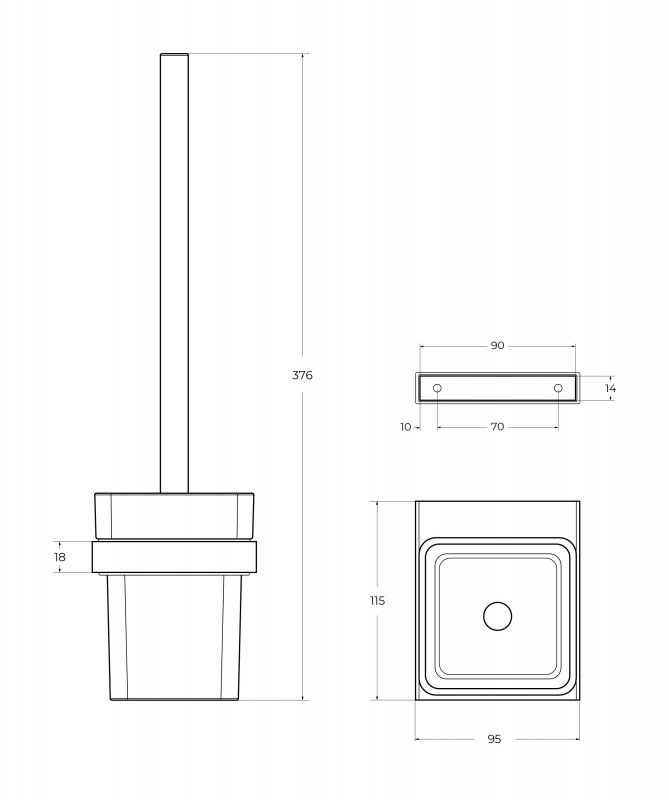 SLIDER-TBS-V-NOP Ёршик для унитаза, подвесной, стекло, исполнение черный матовый, артикул SLIDER-TBS-V-NOP