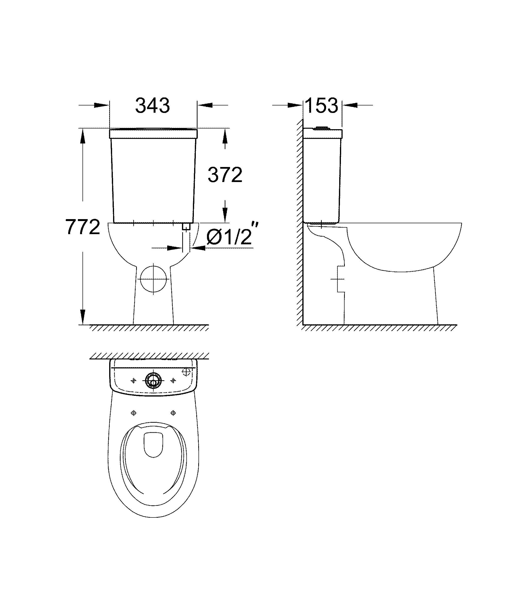 Смывной бачок для унитаза GROHE Bau Ceramic, подводка снизу, альпин-белый (39436000) Смывной бачок для унитаза GROHE Bau Ceramic, подводка снизу, альпин-белый (39436000)