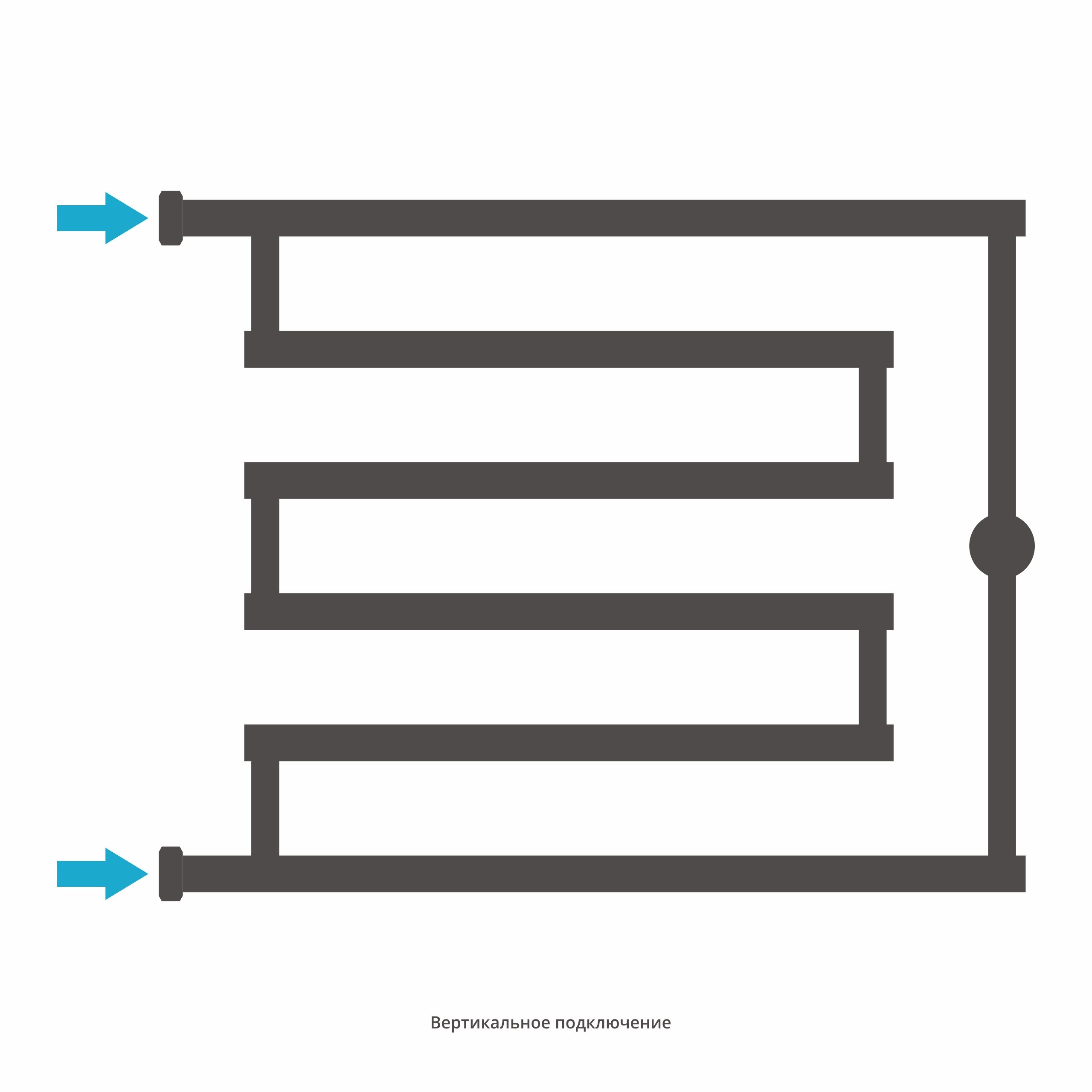 Полотенцесушитель водяной High-Tech model "L+" 500х650 (Шампань)