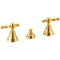 CISAL Arcana America Смеситель для биде на 3 отверстия без излива, с донным клапаном, цвет золото