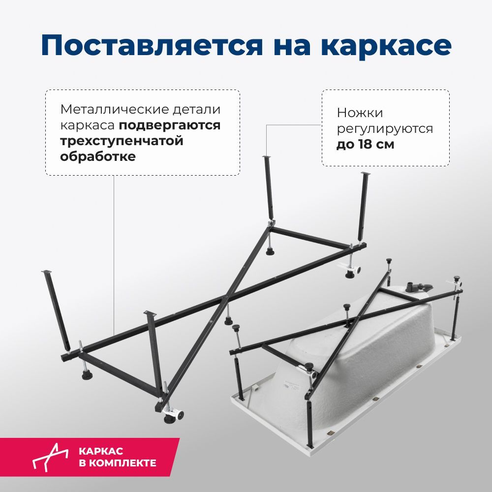 Акриловая ванна Aquanet Lotos 180x80 (с каркасом) Акриловая ванна Aquanet Lotos 180x80 (с каркасом)