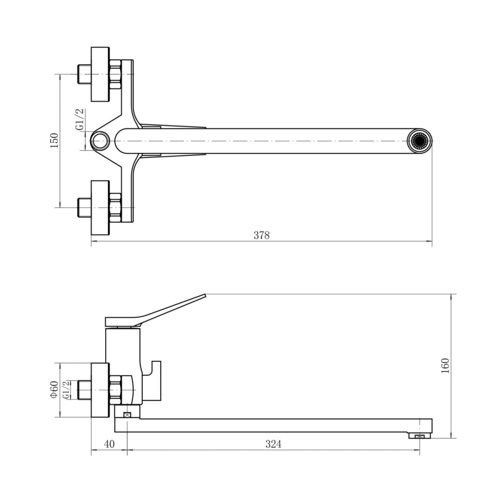 Смеситель для ванны FASHUN A2286, хром