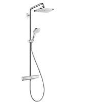 Душевая стойка, Hansgrohe, Croma E, смеситель-есть, тип регулирования воды-термостатический картридж, верхний душ-есть, форма верхнего душа-прямоугольная, размер верхнего душа-280*170, держатель верхнего душа-есть, вынос, мм-343, количество режимов верхне Душевая стойка, Hansgrohe, Croma E, смеситель-есть, тип регулирования воды-термостатический картридж, верхний душ-есть, форма верхнего душа-прямоугольная, размер верхнего душа-280*170, держатель верхнего душа-есть, вынос, мм-343, количество режимов верхне