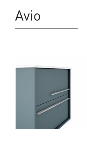 Visobath Aqua, тумба 100 см, 2 ящика c хромированными ручками, цвет светло-синий матовый (Avio)