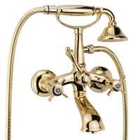 KORONA Смеситель для ванны внешн. изогнутый, золото