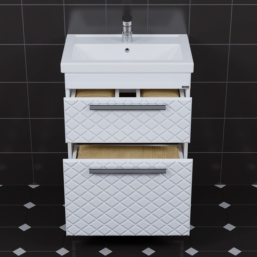 Тумба для умыв. "Калипсо-60" NEW 2 ящ . напол. (Ум. Фостер 60)