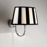 Devon Decor Светильник настенный (26х27хh33,2 см) с абажуром в полоску черного-светлого цвета, IP20, фурнитура: хром Devon Decor Светильник настенный (26х27хh33,2 см) с абажуром в полоску черного-светлого цвета, IP20, фурнитура: хром