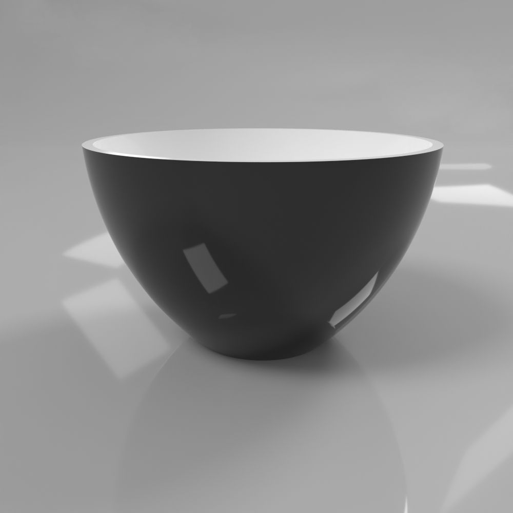 Умывальник WHITECROSS Amethyst D=50 (черный/белый глянец) иск. камень