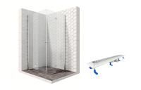 Душевой уголок Ambassador Nord 13011109-ST10, квадратный, линейный трап, 100х100