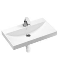 Комплект 3 в 1 Lavinia Boho Bathroom Sink 21510324, врезная фарфоровая раковина 80 см, смеситель, пластиковый сифон