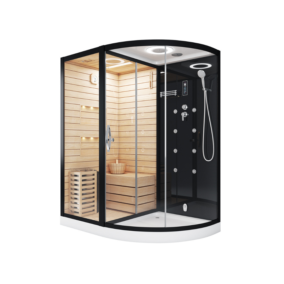 Сауна LUGANO Nero-L Black комбинированная 2в1 Cerutti SPA 1800x1100x2230 Сауна LUGANO Nero-L Black комбинированная 2в1 Cerutti SPA 1800x1100x2230