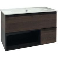Тумба с раковиной Comforty Франкфурт 90 4150657 подвесная Дуб шоколадно-коричневый с Белой раковиной Тумба с раковиной Comforty Франкфурт 90 4150657 подвесная Дуб шоколадно-коричневый с Белой раковиной