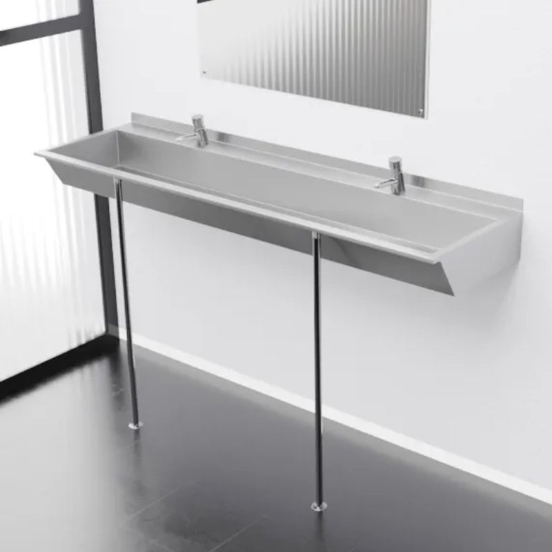 Опора L - 800 для раковины коллективной Тругор (AISI 304 d 25), сатин, артикул Опора L - 800 AISI304d25