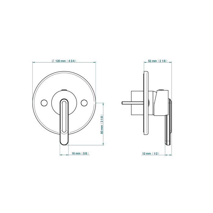 THG CORVAIR Смеситель для душа встраиваемый, однорычажный, внешняя часть, цвет полированное золото