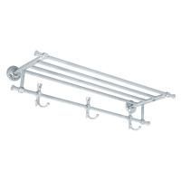 FORTUNA Полка-держатель для полотенец с 3-мя двойными крючками L65хP25xh13 см, хром