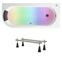 Аэромассажный комплект с хромотерапией 5 в 1 Lavinia Boho Art II 363640AC, акриловая ванна 170x72,5 см (правый разворот), ножки с монтажным набором, подголовник, хромотерапия, аэромассаж