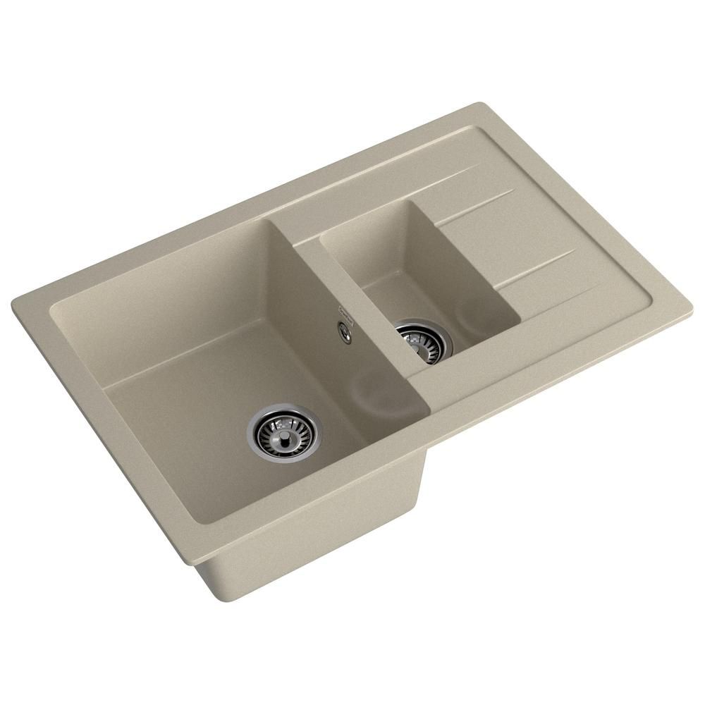 Кухонная мойка GranFest QUADRO 775KL, топаз, артикул Q-775KL топаз