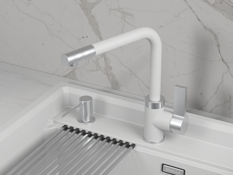 Смеситель для кухни GRANULA (5504, АРКТИК (БЕЛЫЙ)), артикул 5504, АРКТИК (БЕЛЫЙ)