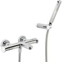 CISAL LineaViva Смеситель термостатический настенный для ванны/душа с ручной лейкой,держателем и шлангом, цвет хром