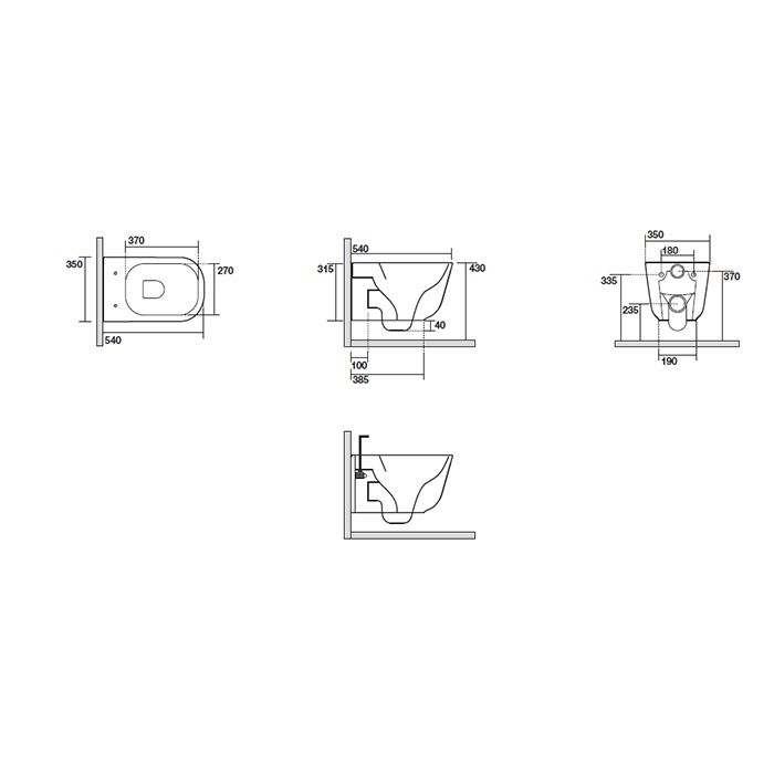 Kerasan Tribeca Унитаз подвесной 55см БЕЗОБОДКОВЫЙ, c креплением WB9N, цвет: Grigio matt