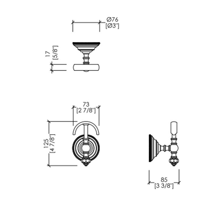 Devon Gemstone Крючок, цвет  античная латунь