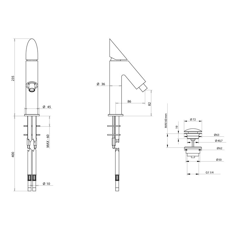 Bongio Mini One Смеситель для раковины/биде, с донным клапаном clic-clac, цвет Lime, артикул 41521LI00