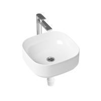Комплект 3 в 1 Lavinia Boho Bathroom Sink Slim 21510094, накладная фарфоровая раковина 40 см, смеситель, пластиковый сифон