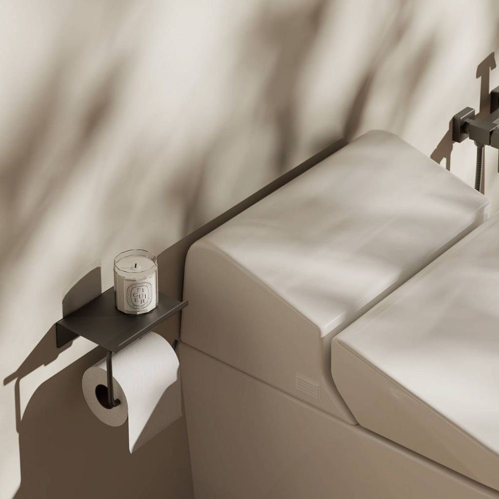 Держатель для туалетной бумаги с полочкой Maretti Torino-GM TRGM51P12, оружейная сталь, артикул TRGM51P12