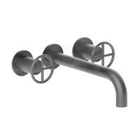 Fantini Fontane Bianche Смеситель для раковины, встраиваемый, на 3 отв., без донного клапана, излив 200мм, (наружняя часть), цвет: Matt Gun Metal PVD