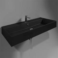 SIMAS AGILE Раковина подвесная 101х46 см, с переливом, с 1 отв под смеситель,цвет черный матовый