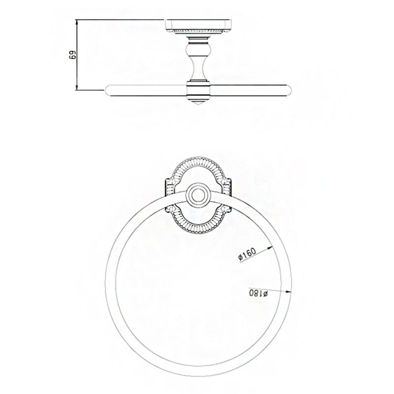 Кольцо для полотенец Bronze de Luxe ROYAL S25004, бронза