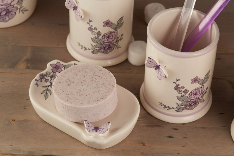 Мыльница Fora Butterfly FOR-BF036 Белая с декором