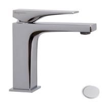 FIMA|Carlo Frattini Zeta Смеситель для раковины, высота 146 мм., с донным клапаном click-clack, цвет белый матовый