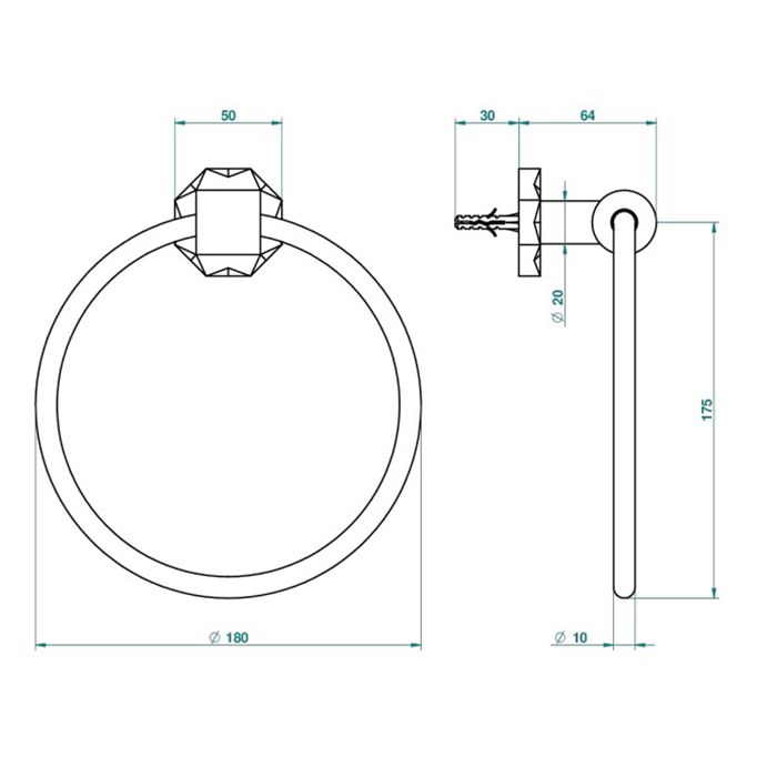 THG NIHAL PORCELAINE IVOIRE Полотенцедержатель-кольцо, цвет Soft gold THG NIHAL PORCELAINE IVOIRE Полотенцедержатель-кольцо, цвет Soft gold