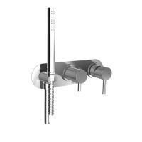 BONGIO ON Смеситель для душа встраиваемый, однорычажный, с переключателем на 2 положения, с ручным душем и шлангом 1500 мм., внешняя часть, цвет хром