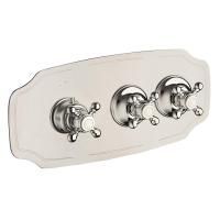 Carimali COLONIAL  Внешняя часть горизонтальная термостатического смесителя на 2 потребителя. Colonial пластина and ручки. хром