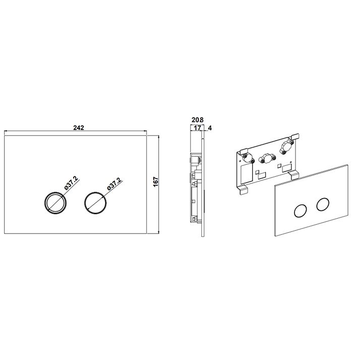Bongio Toilet  Plates Клавиша смыва для Geberit Sigma 12-Sigma 8, цвет Or Francais Mat
