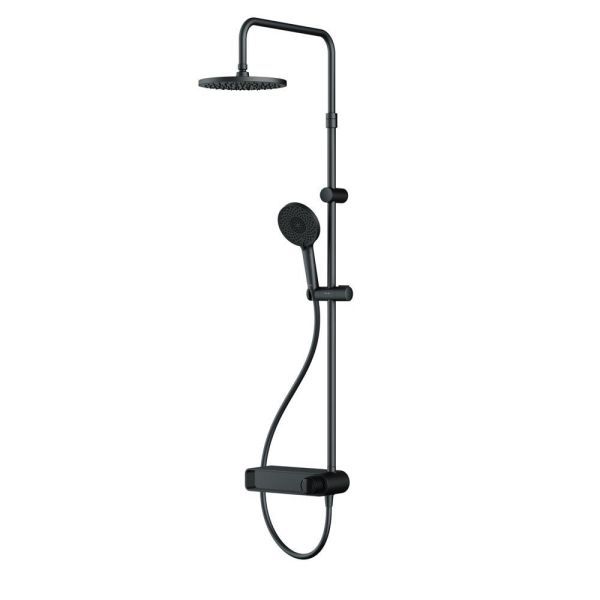 F0785A622 X-Joy, душ.система: см-ль-полка д/душа, душ.штанга, верхн. душ 220мм, ручн душ, черн.